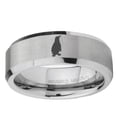thumbnail image 2 of Penguin Pattern 8MM Beveled Edge Gray Tungsten Men Ring, 2 of 2