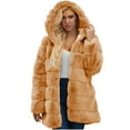 thumbnail image 2 of Aloohaidyvio winter jackets for women under 20$,Winter Coats for Women Warm Faux Furry Jacket Long Sleeve Hooded Outerwear, 2 of 5