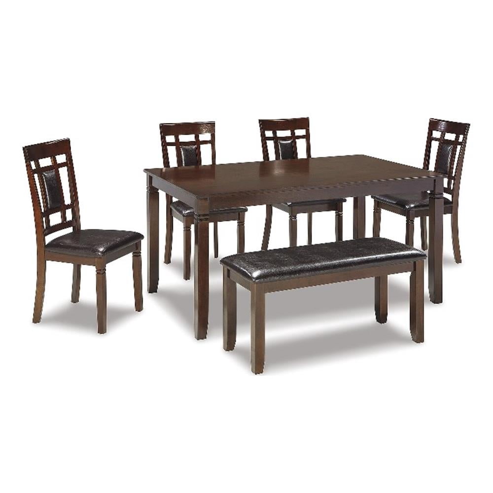 Signature Design by Ashley Bennox 6-Piece Engineered Wood Dining Set in Brown