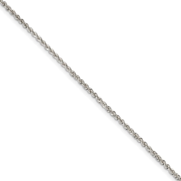 Primal Silver Sterling Silver 2.3mm Solid Rope Chain Bracelet