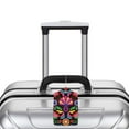 thumbnail image 3 of Rocae Colorful Floral Embroidery Mexican for Leather Luggage Baggage Tags ID Label Privacy Cover ID Label with Stainless Steel Loop and Address Card, 3 of 5