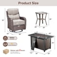 thumbnail image 5 of Bellefurn Luxury 7 Pieces Patio Furniture Sets with Fire Pit Table Swivel Glider Chairs with 6" Thick Cushion,Patio Rattan Deep Seat Conversation Sets for Porch Deck Garden Backyard, 5 of 13