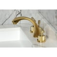 thumbnail image 4 of Kingston Brass KS4987KNL Convergent Two-Handle 3-Hole Deck Mount Widespread Bathroom Faucet with Knurled Handle and Brass Pop-Up in Brushed Brass, 4 of 8