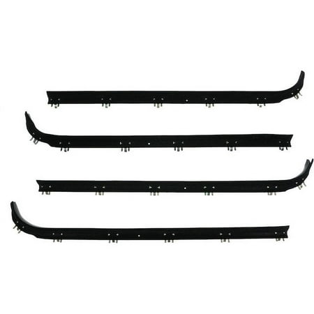 Door Window Belt Weatherstrip - 4 Piece - Compatible with 1975 - 1991 Ford E-350 Econoline 1976 1977 1978 1979 1980 1981 1982 1983 1984 1985 1986 1987 1988 1989 1990