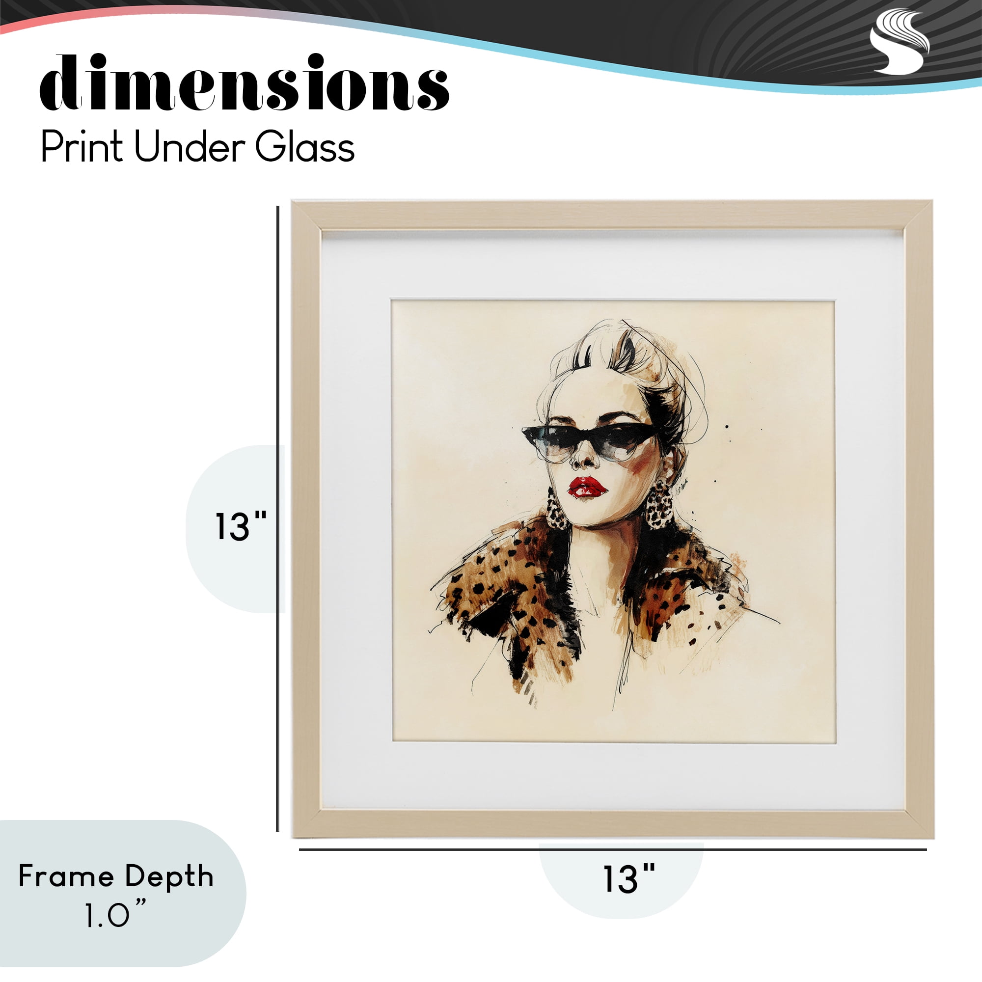 Stupell Industries Glam Leopard Sonata Portrait Birch Framed Print Under Glass, design by Svetlana Aleynikova