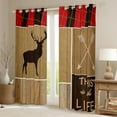 thumbnail image 2 of Manfei Wildlife Deer Kids Curtains Pack of 2 (42x84 Each), Vintage Western Lake House Curtains Blackout, Rustic Theme Bedroom Curtains, Curtains and Drapes Room Decor, 2 of 6