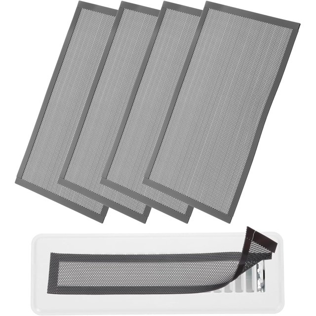 ZOUSSIQI 5 Pcs Magnetic Floor Vent Covers, Floor Register Cover PVC Mesh Air Vent Screen Filters, Great for Home Floor, Wall, Ceiling, Catch Debris Hair Dust (Black, 11-Inch x 7-Inch) CA919-88530