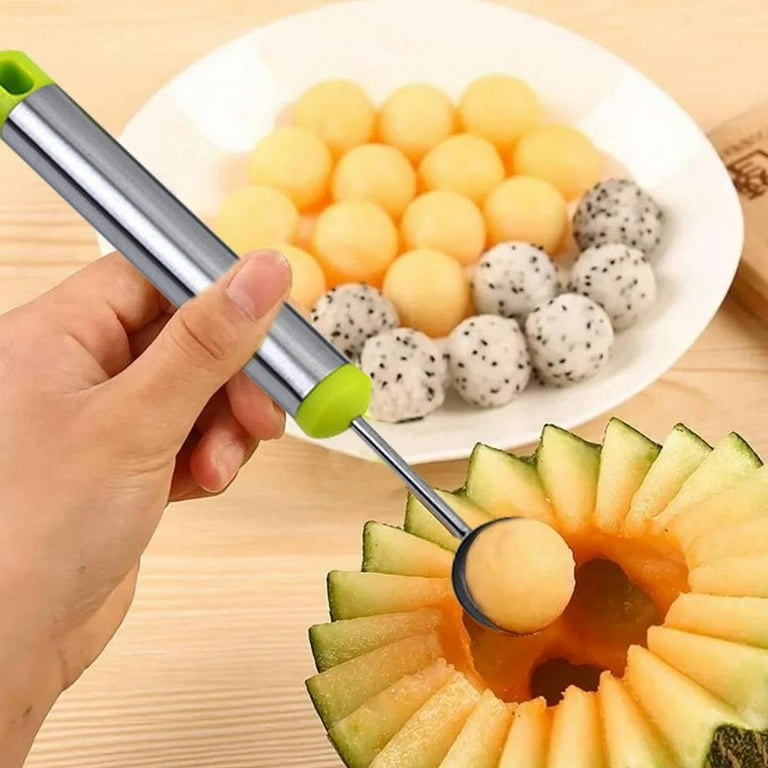 2 In 1 Melon Baller, Stainless Steel Multifunctional Dig Scoop With Fruit  Carving Knife