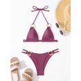 thumbnail image 6 of KelaJuan Women's 2 Piece Bikini Set, Halter Neck Ring Linked Tie Up Bikini Tops + Low Waist Bikini Shorts Bathing Suit Swimwear Outfits, 6 of 6