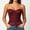 Red, variant on AVRNLIQ Strapless Sweetheart Corset Top for Women – Floral Lace Bustier with Front Zipper & Boned Waist-Cinching, Red,Size S