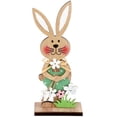 thumbnail image 4 of WIFKLSIIPG Hand Painted Wooden Easter Bunny Tabletop Craft Sign Home Decoration for Spring Celebrations, 4 of 9