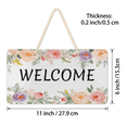 thumbnail image 3 of Welcome Floral Pattern Door Sign, 11x6 Inch Hanging PVC Welcome Sign for Front Door, Weather-Resistant Outdoor & Indoor Decor, 3 of 7