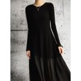 thumbnail image 5 of Fitting Wool Polo Collared Midi Skirt Mid-Rise Dress, Black, X-Large, 5 of 5