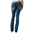 thumbnail image 2 of Grace in LA Women's Western Embossed Horse Stars Pocket Bootcut Stretch Jeans (25, Blue), 2 of 2