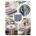thumbnail image 3 of Navy Blue Purple Striped Cloth Napkins Set of 4 Reusable Dinner Napkins, Modern Minimalist Ombre Lines Cocktail Napkin Washable Table Napkins for Wedding/Holiday Party/Baby Shower 20"x20", 3 of 7