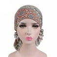 thumbnail image 3 of Bonnet de Chimiothérapie Imprimé Foulard Femme Coton Turban Musulman Extensible Perte de Cheveux Baotou Noué Couvre-Chef, 3 of 5