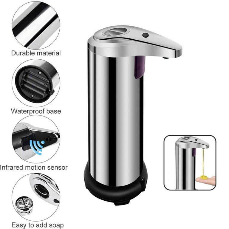 Sensor Soap Dispenser 2 Pieces Infrared Hand Dispensador De Jabon Automatico  Touchless Refills Abs Stainless Steel 
