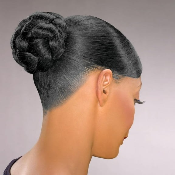 Dome M Formal Bun Color 1B - Foxy Silver Wigs Thick Braided Chignon Comb Attachment Updo Style Hairpiece Extension Synthetic Black Grey Womens Bundle MaxWigs Booklet