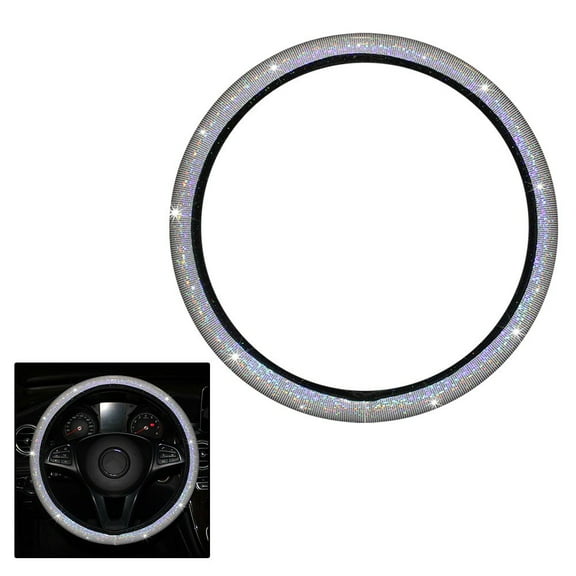 Bling White Car Steering Wheel Cover for Anti-slip Comfort Protection