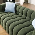 thumbnail image 3 of Luxurious Olive Green Boucle 3-Seater Marshmallow Sofa | 84.3" Wide | Human-Engineered for USA Comfort | Plush Foam Cushions | Modern Living Room Furniture, 3 of 8