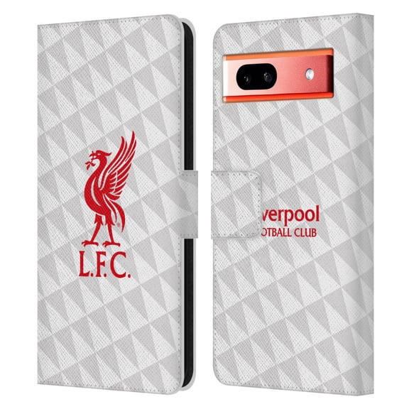 Head Case Designs Officially Licensed Liverpool Football Club Liver Bird Red On White Kit Leather Book Wallet Case Cover Compatible with Google Pixel 7a