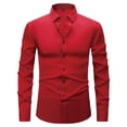 thumbnail image 2 of ZyeKqe Men's Dress Shirts Long Sleeve Button down Blouses Solid Color Formal Wedding Prom Casual Business Tops, 2 of 3