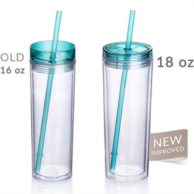 Skinny Tumbler 18oz. with Metallic Lid