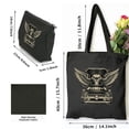 thumbnail image 3 of JEUXUS 2 Pcs Canvas Tote Bags Cute Aesthetic Tote Bags with Zipper Max Interceptor and MFP Movie Black, 3 of 8