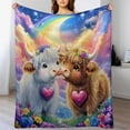 thumbnail image 4 of Valentines Blanket Gifts for Women Love Hearts Throw Blanket 27.56x39.37inch Extra Soft Lightweight Warm Plush Flannel Fleece Blanket for Anniversary Wedding Bedding Sofa, 4 of 7