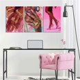 thumbnail image 4 of 3Pcs Pink Fashion Black Girl Canvas Wall Art African American Black Woman Wall Decor Pictures Gorgeous Black Girl Posters Prints for Living Room Bedroom Artwork Home Decoration Unframed, 4 of 6