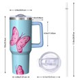 thumbnail image 2 of Butterfly Gift 40oz Tumbler with Handle and Straw, Large Capacity Travel Cup for Hot & Cold Drinks, Double Walled Vacuum Insulated Cup, Butterfly Lover Birthday Gifts for Women Girls, 2 of 6