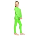 thumbnail image 2 of Stretch Is Comfort Oh so Soft Youth Girl's Set Long Sleeve Crew and Leggings Neon Lime X-Small, 2 of 6