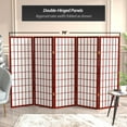 thumbnail image 5 of Red Lantern 4 ft. Short Window Pane Shoji Screen - Rosewood - 5 Panels, 5 of 7