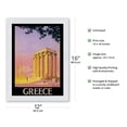 thumbnail image 2 of Greece - Ancient Temple of Zeus - Athens Greece - Vintage Travel Poster by Pierre Commarmond c.1930s - Japanese Unryu Rice Paper Art Print (Unframed) 12 x 16 in, 2 of 4