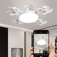 thumbnail image 6 of Coollooc 2 in 1 Hanging Fan with LED Lantern, with Extension Rod, Amazing Dual Fans and Light, Drone Fan Light, Screw in Ceiling Fans with Remote Control Light Bulb, 3 Adjustable Speeds, E27 Screw(C), 6 of 8