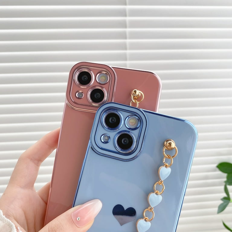 Micoden Cover Cordino per iPhone 13 Pro Max Amore Cuore Donne Morbido Silicone Sottile Case con Protezione fotocamera Antiurto AntiGraffio Custodia con Regolabile Collana per iPhone 13 Pro Max