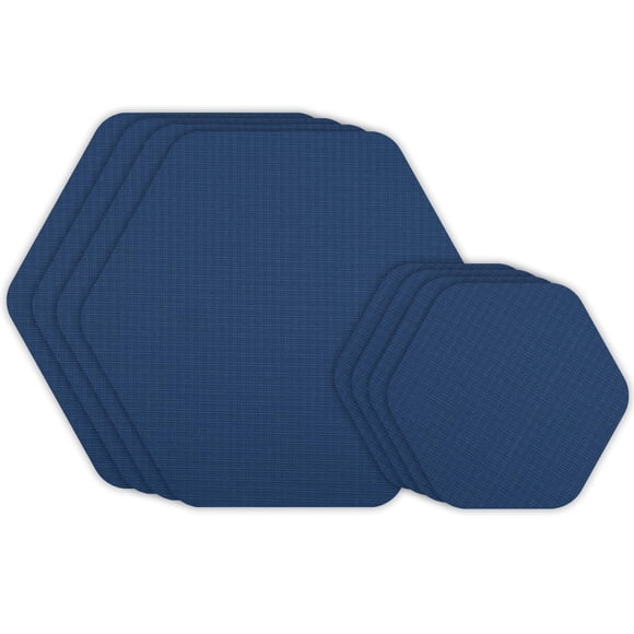 GEAR AID Tenacious Tape Hex 2.5†and 1.5†Shapes, Micro-Ripstop Outdoor Fabric Repair Patches, Peel-and-Stick to Fix Holes and Burns in Down Jackets, Rain Gear, Tents, Tarps and More, Blue, 8