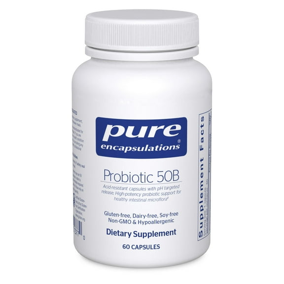 Pure Encapsulations Probiotic 50B - Digestive Health Probiotic - Immune Supplement* - Acid-Resistant Capsules - Gluten Free & Non-GMO - 60 Capsules
