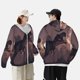 thumbnail image 4 of Balery Dinosaur Moonlit Forest Sudadera ligera de manga larga con capucha y protección solar UPF 50+ para hombre y mujer, ideal para pesca y running-Medium, 4 of 7