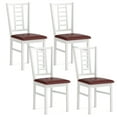 thumbnail image 1 of Gymax Wood Dining Chairs Set of 4 w/Rubber Wood Frame Padded Seat Slatted Backrest White, 1 of 10