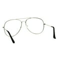 thumbnail image 4 of Mens Metal Rim Oversize Officer Clear Lens Eye Glasses Silver, 4 of 4