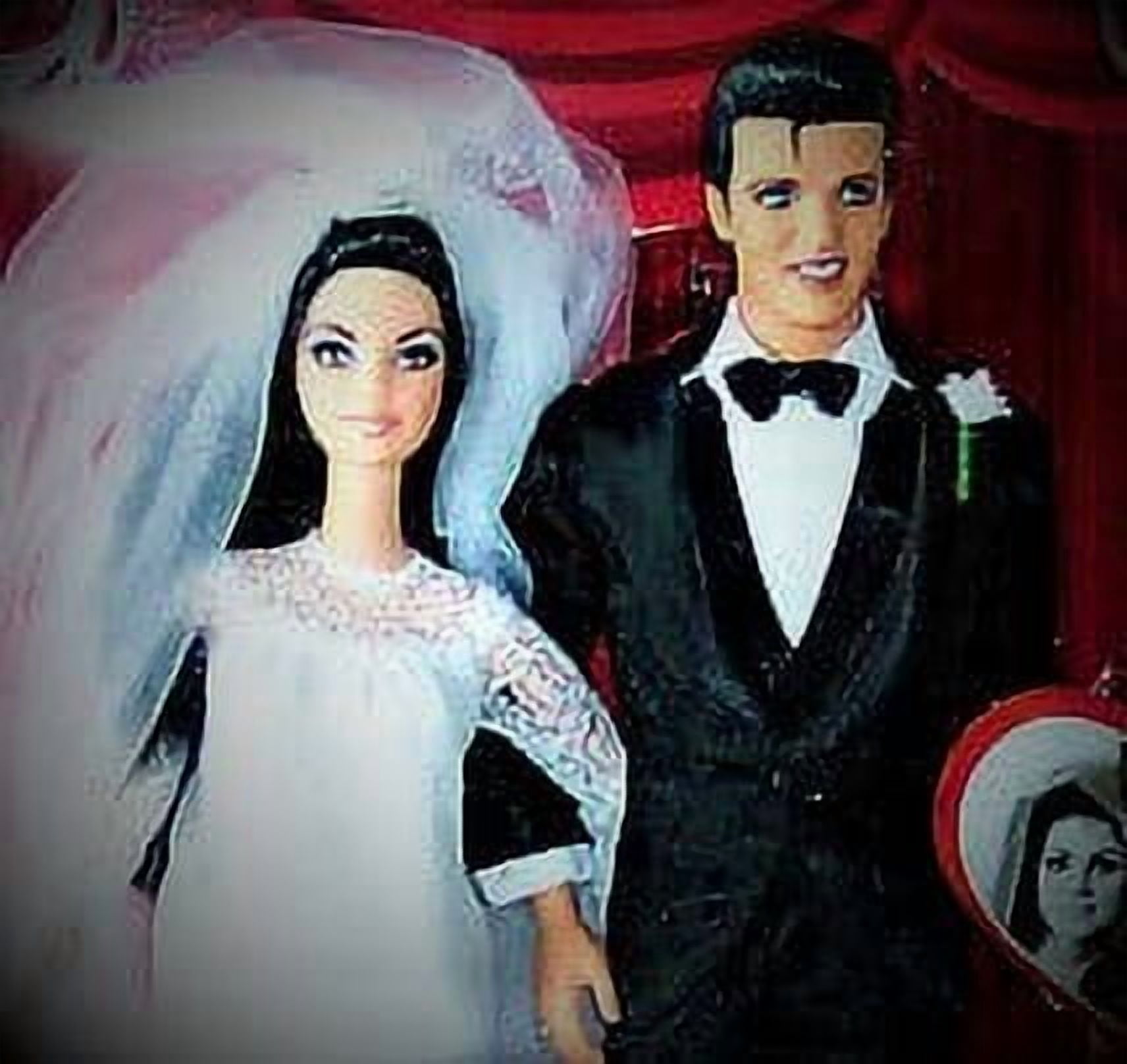 Elvis and Priscilla Barbie Doll and Elvis Wedding Day Gift Set Pink Label 2008