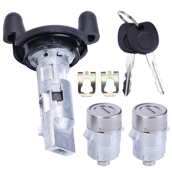 HUOEPU Ignition Switch Lock Cylinder with Pair Front Door Lock Cylinder Fit for Chevy Silverado GMC Sierra 1999-2000 for GMC Yukon XL 2000-2002 Replace 12472980, 15815961, US287LT, 704600