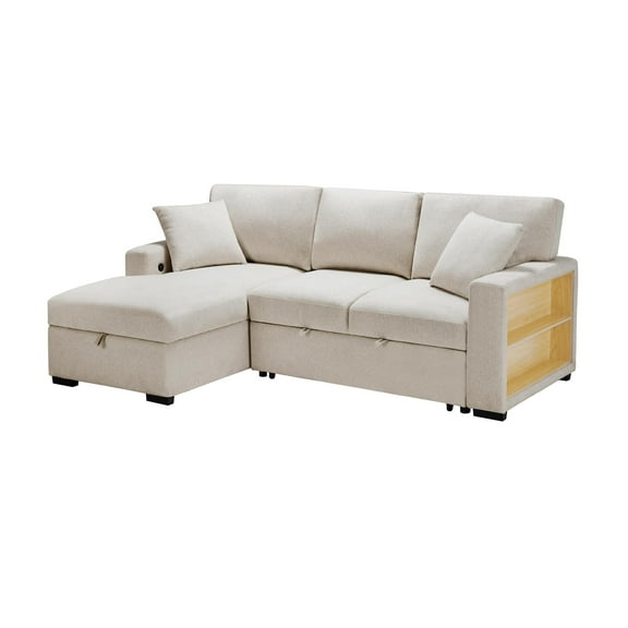 Lexicon Pompano Boucle Sectional with Left Chaise in Beige