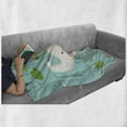 thumbnail image 5 of Saying Soft Flannel Fleece Throw Blanket, Welcome Little Typography Nursery Themed Baby Swan, Cozy Plush for Indoor and Outdoor Use, 60" x 80", Lime Green Pale Eggshell, by Ambesonne, 5 of 5