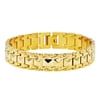 Arista Men's Classic Pyramid Link Bracelet in Yellow Gold Plated Stainless Steel, 8.5"