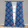 thumbnail image 5 of Ambesonne 4th of July Curtains, Patriot Motifs, Pair of 28"x84", Azure Blue Magenta, 5 of 5