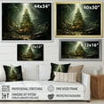 thumbnail image 4 of Designart "Magical Green Christmas Tree" Landscapes Framed Wall Art - Traditional Green Winter Landscape Entryway Framed Wall Art Print, 4 of 6