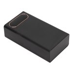 Input Output Battery Charger, LCD Screen Multi Usages DIY Power Bank Case Portable 12 Batteries with 2 LED Lights for Mobile Phone Black