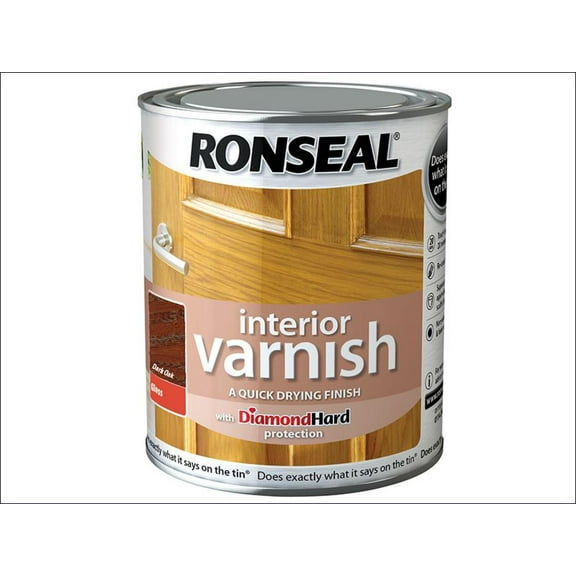 Ronseal - Interior Varnish Quick Dry Gloss Dark Oak 750ml